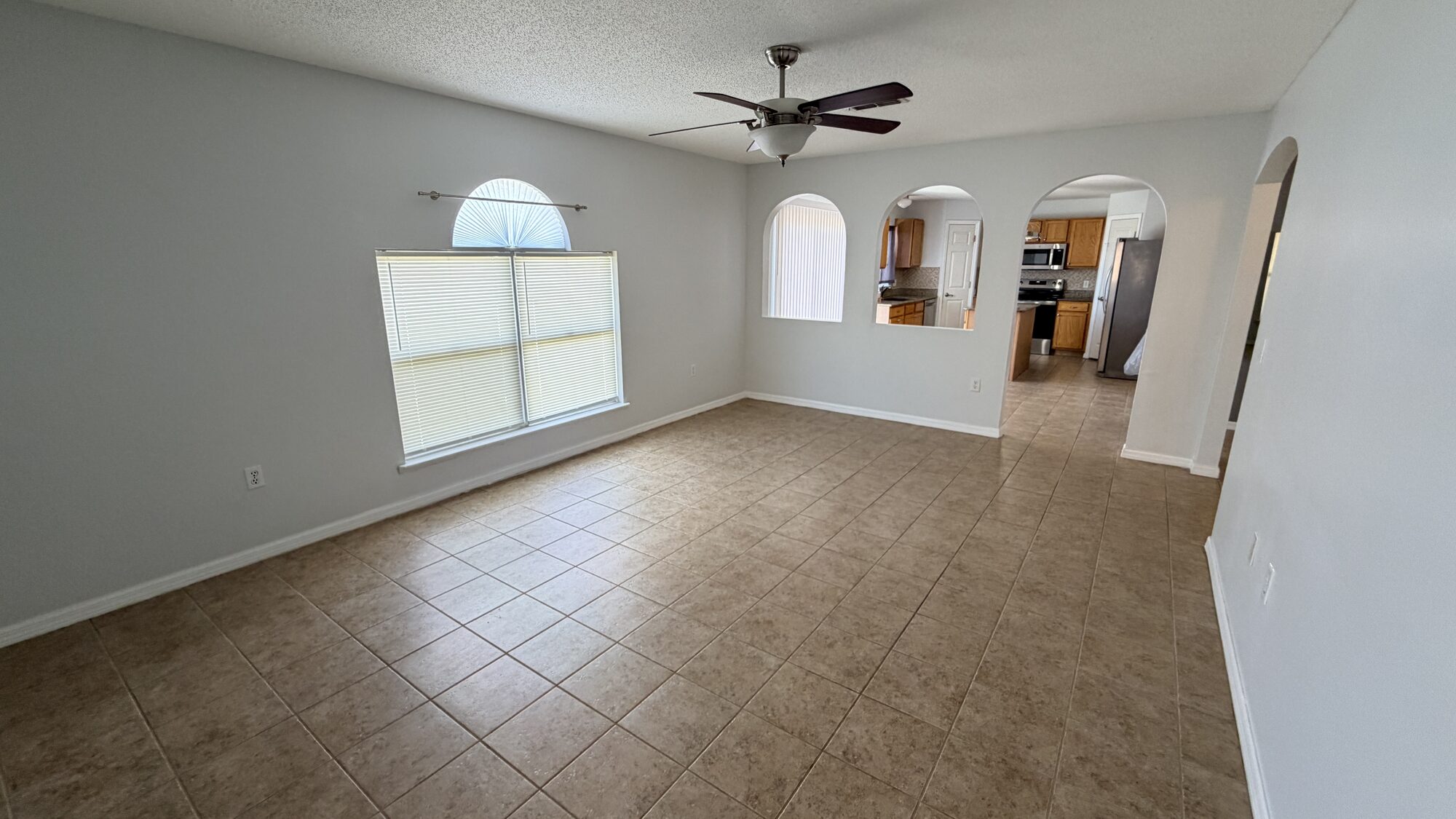 Living room looking toward the kitchen